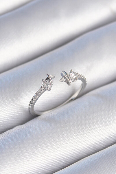 Leyaton LWLHMRS-IEG ieg ™   خاتم نسائي من النحاس الفضي اللون مع تفاصيل من حجر...