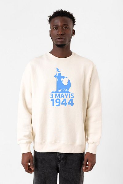 Tshirthane Ανδρικό φούτερ 2ip Ecru 3 Μαΐου Τουρκικής Ημέρας