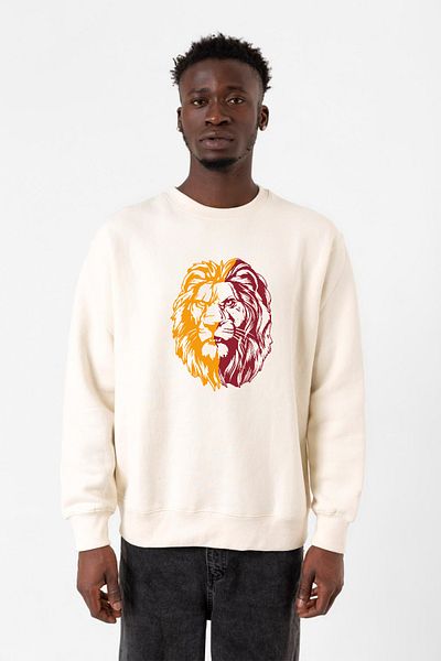 Tshirthane Ανδρικό φούτερ Yellow Red Lion Ecru 2ip