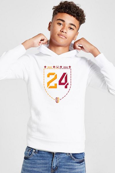 Tshirthane Hanorac alb Championship 24 pentru copii, cu glugă, cu 3 frânghii