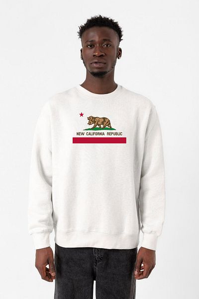 Tshirthane Φούτερ Fallout New California Republic Flag Λευκό ανδρικό φούτερ 2ip
