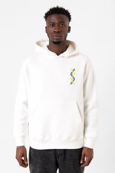 Tshirthane Κίτρινο Navy Blue Dna Λευκό Ανδρικό φούτερ με κουκούλα 3 κορδονιών