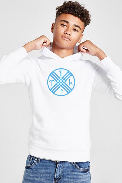 Tshirthane Hanorac cu glugă 3ip pentru copii Tengri Tamga alb