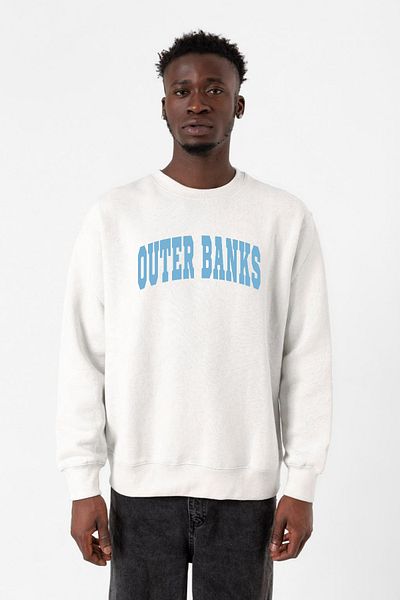 Tshirthane Ανδρικό φούτερ Outer Banks Lettern White 2ip