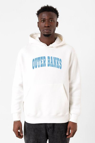 Tshirthane Ανδρικό φούτερ με κουκούλα Outer Banks Lettern White