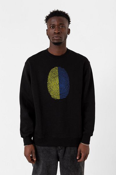 Tshirthane Мъжки суитшърт 2ip, жълт, тъмносин, с пръстови отпечатъци и черен цвят