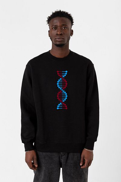 Tshirthane Ανδρικό φούτερ Claret Red Blue Dna Μαύρο 2ip