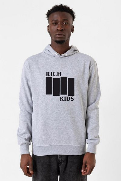 Tshirthane Ανδρικό φούτερ G-Dragon Rich Kids Grimelange με κουκούλα 3 κορδονιών