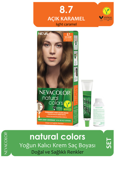 Neva Color 8.7 Açık Karamel - Kalıcı Krem Saç Boyası