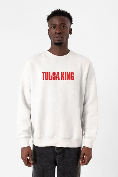 Tshirthane Ανδρικό φούτερ Tulsa King Lettern White 2ip