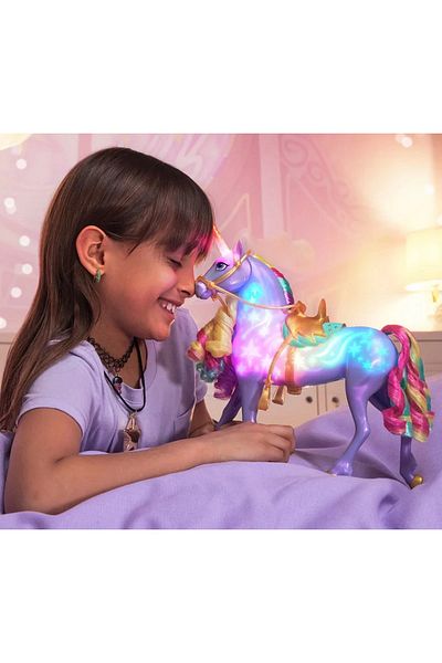 TOYFEST أكاديمية قوس قزح وايلد ستار يونيكورن - مع الصوت والضوء، 28 سم
