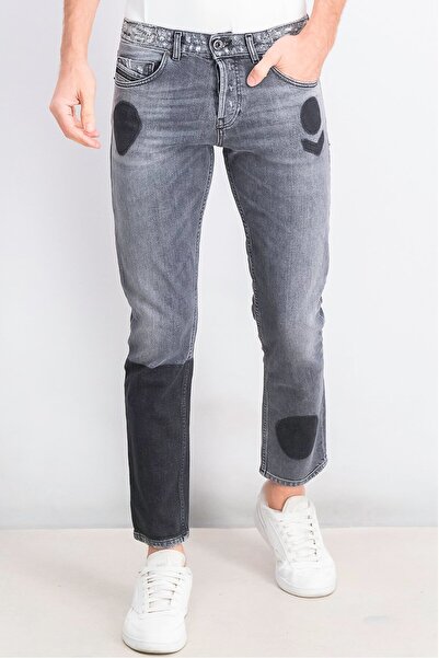 Diesel Men Slim Fit Button Fly Closure Wash Jeans, Black