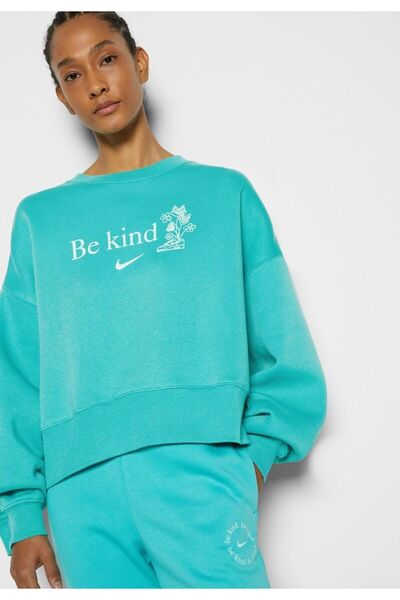 Nike سويت شيرت نسائي من الصوف كبير الحجم من Sportswear Trend - DV2825-392