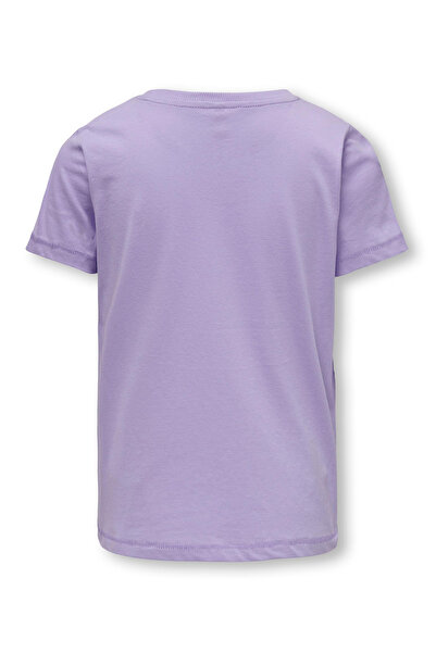 Only Kids Flowers Embroidery T-Shirt - Purple Rose