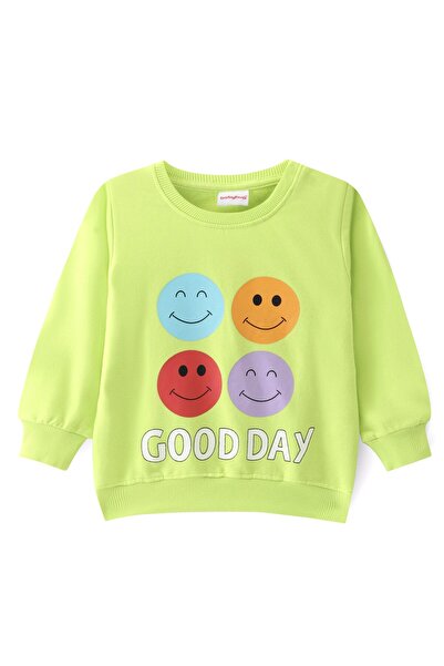 Babyhug Babyhug 100% Cotton Knit Full Sleeves Sweatshirt with Emoji Print Pack of 2 - Multicolour