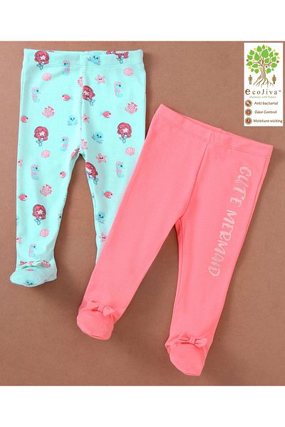 Babyoye Bootie Printed Leggings Pack Of 2 - Multicolor