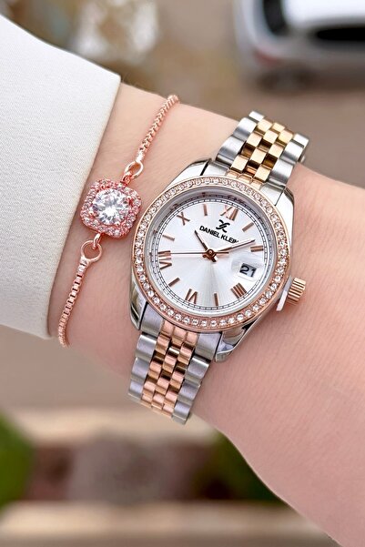 Daniel Klein Bakır Metalik Renk 2 Yıl Garantili 28 mm Kristal Cam Kadın Kol S...