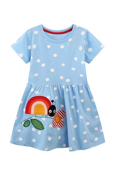 SAPS Ladybird Patch Dress - Blue