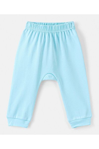 Bonfino 100% Cotton Knit Ankle Length Diaper Pants Stripes & Bulldozer  Pack of 3-Blue Brown & White