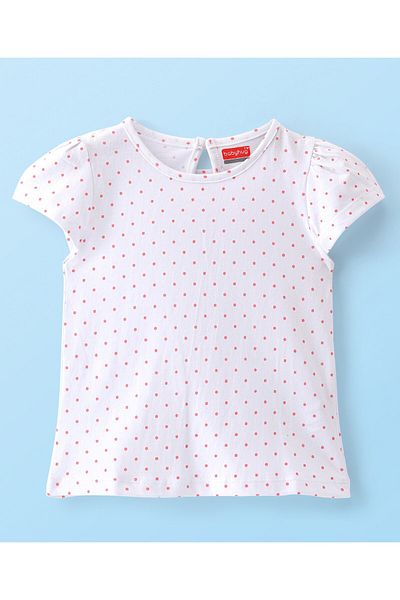 Babyhug Babyhug 100% Cotton Knit Twill Floral Print Frock with Short Sleeves Inner Tee - Multicolor