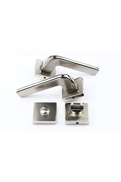 İSTANBUL DOOR HANDLES Aegean Nickel Inox Door Handle - Square Badge Room (Tk)