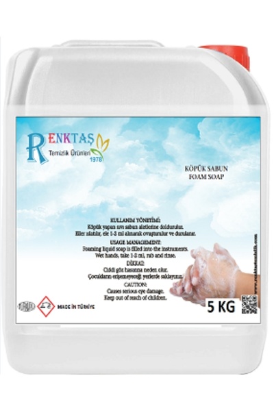 renktaş 5 Kg Köpük Sabun 5 Litre 5 Lt El Sabunu