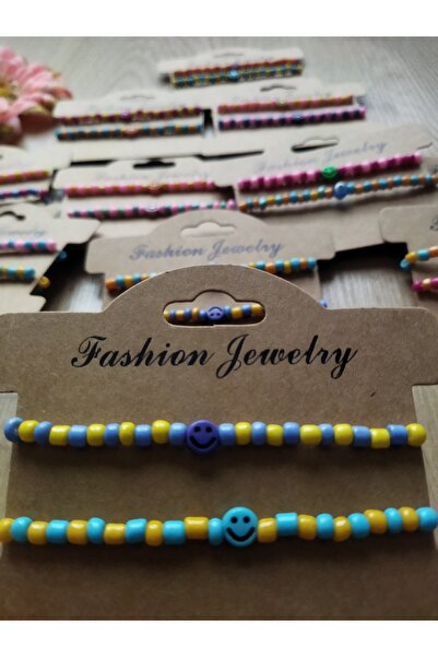 Şans Bileklik Emojili Rengarenk Boncuklu Bileklik