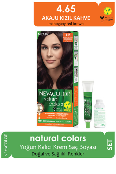 Neva Color Natural 4.65 Akaju Kızıl Kahve Saç Boyası