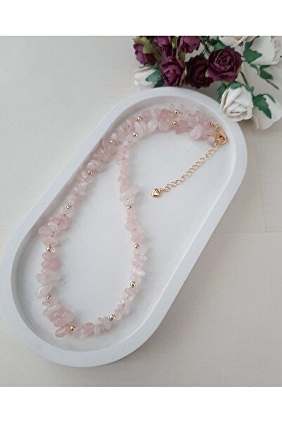 Butik Pembe Kuvars Kolye