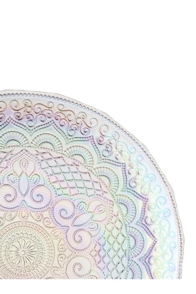 Byblos Glass Serving Dish For Sweets Chocolate And Fruits Multi-Use Size 32Cm Depth 3 Cm