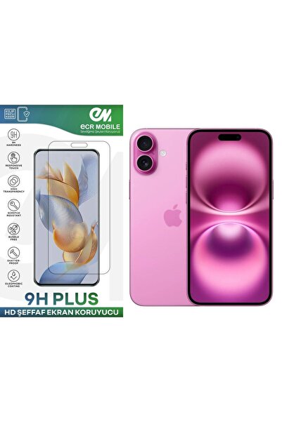 Ecr Mobile Iphone 16 Ekran Koruyucu 9H Esnek Nano Cam Tam Uyumlu Şeffaf