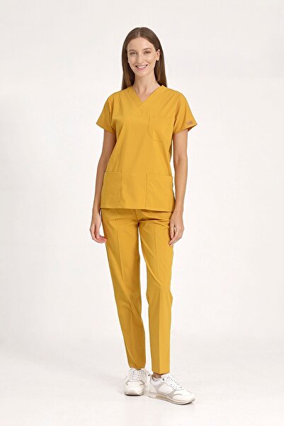 Brl Üniforma Uniformă chirurgicală unisex din Lycra de culoare muștar pentru ...