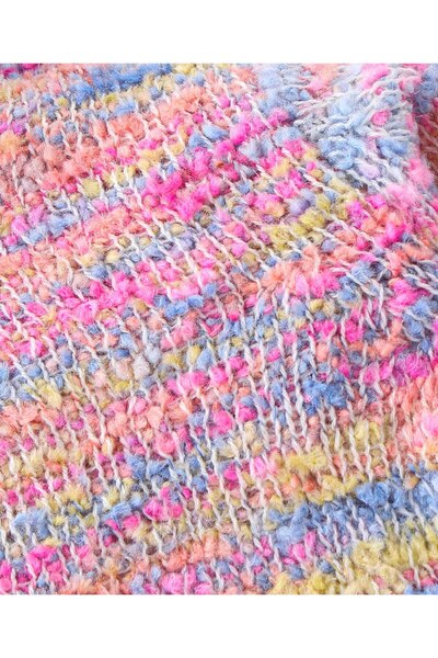 Babyhug Babyhug Knitted Full Sleeves Front Open Hooded Sweater - Pink & Blue