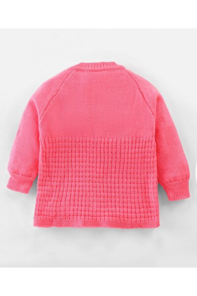 Babyhug 100% Acrylic Full Sleeves Sweater Set With Cap & Booties - Pink