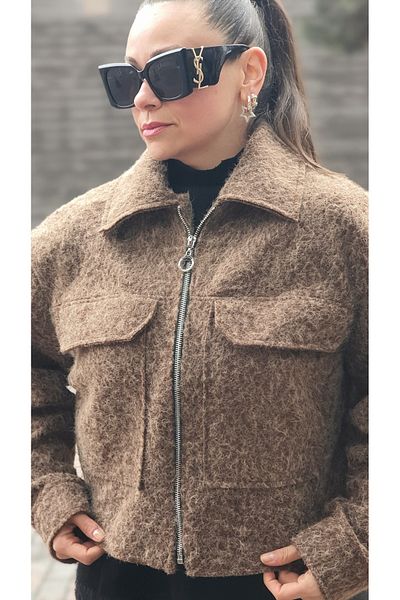 Park Moda Късо филцово яке с цип