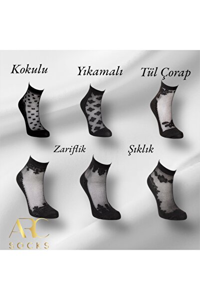 Arıcı Tekstil KADIN SETKA TÜL ÇORAP KOKULU YIKAMALI 6 ÇİFT
