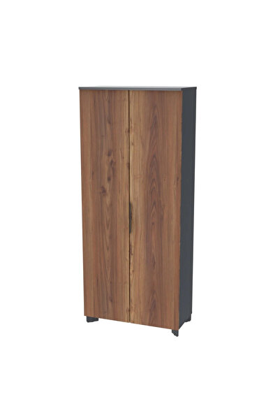 Çağın Ofis Mobilyaları Tidy Boy Kapaklı Antrasit 189 Cm Dolap (MİNYATÜR-CEVİZ...