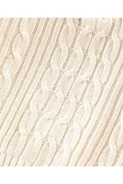 Babyhug Babyhug 100% Acrylic Full Sleeves Cable Knit Pullover Sweater - White