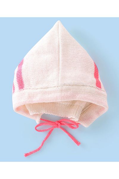 Babyhug %100 Akrilik Uzun Kollu çizgili Kazak Takımları Şapka ve Botlarla - Kırmızı ve Beyaz