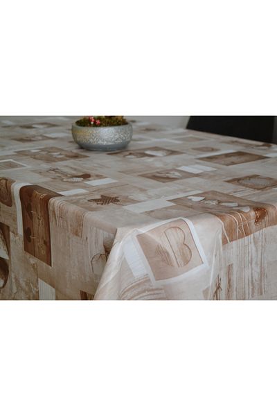 Behçetin Tekstil PVC покривка за маса с фибри, устойчива на петна, която може да се пере