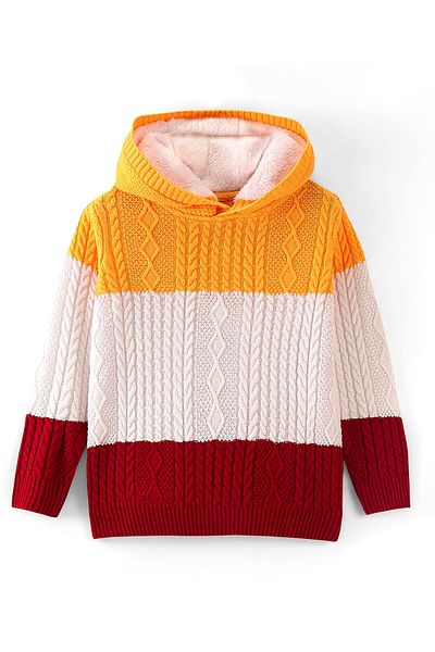 Pine kids سويت شيرت بغطاء للرأس بأكمام طويلة - متعدد الألوان