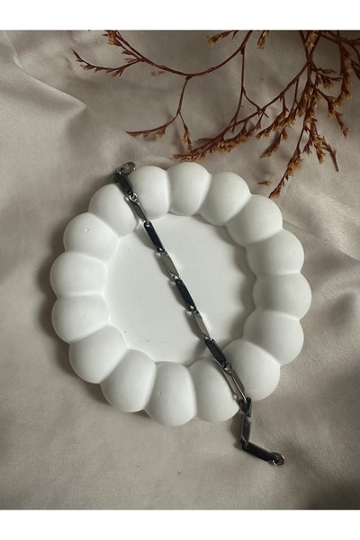 sorella erkek Gümüş-Siyah Tarz Çelik Bileklik