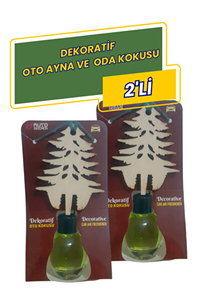 AutoDeepen 2'Lİ Dekoratif Ağaç Cam Şişe  Oto Ayna Koku Araç Kokusu Araba Ayna...