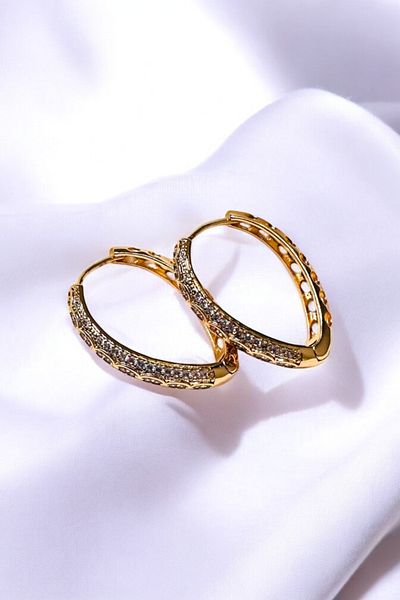PETEK AKSESUAR Stone Ring Luxury Earring