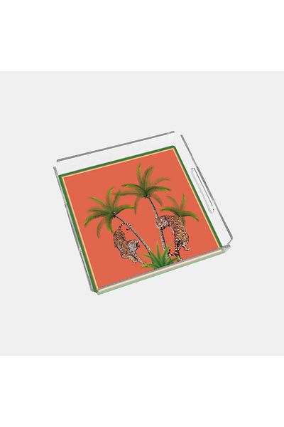 End Design Studio Palm Tiger 24X24 Plexiglass Tray