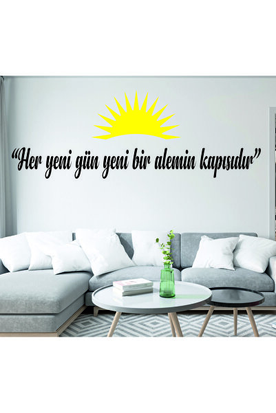 DT Dekor Treni Wall Decor Inscription "Every New Day Is the Door of a New World"