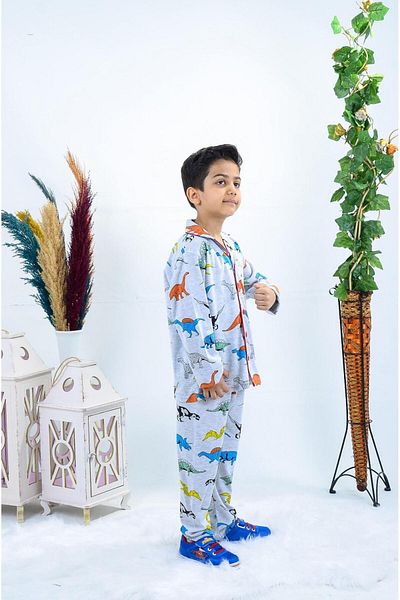 minikiss Dinosaur Printed Boys' Nightgown