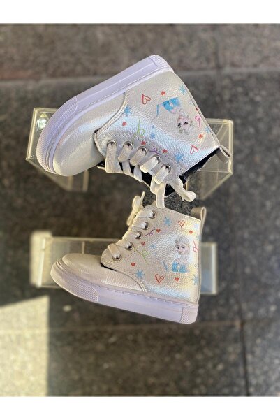 Metin Ayakkabı beyaz dış meteryal cild deri fermuarlı ve bağcıklı bebek bot