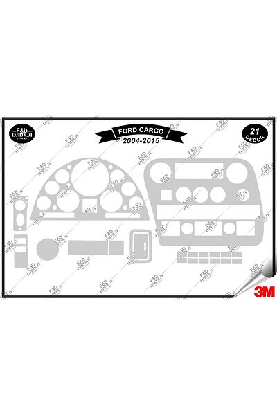 FD Damla Etiket Pentru Ford Cargo 2004-2015 Garnitură manuală pentru consola de torpedo Culoare argintie Set de finisare mahon 21 piese
