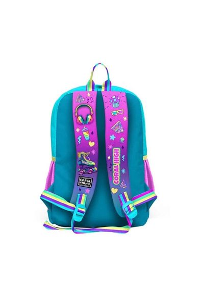 Coral High Skates and Headphones Patterned School Bag 23754